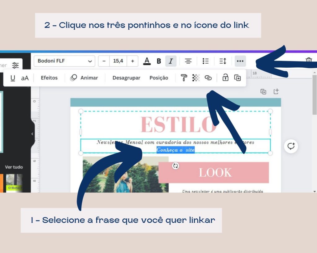 Como colocar link no Canva