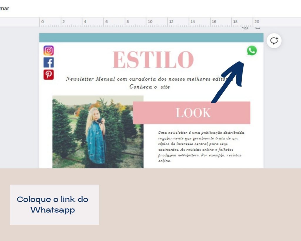 como colocar link do whatsapp no canva